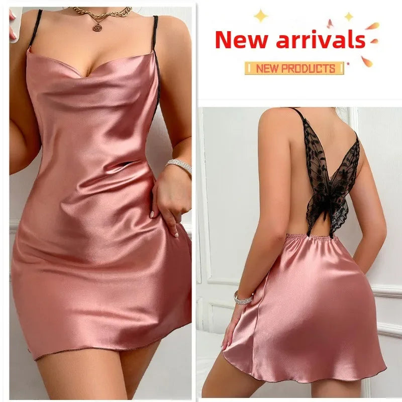 Sexy Breathable Silk Sleep Dress